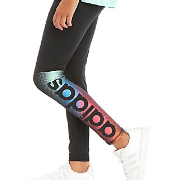 Adidas Girls Linear Neon Fade Leggings 